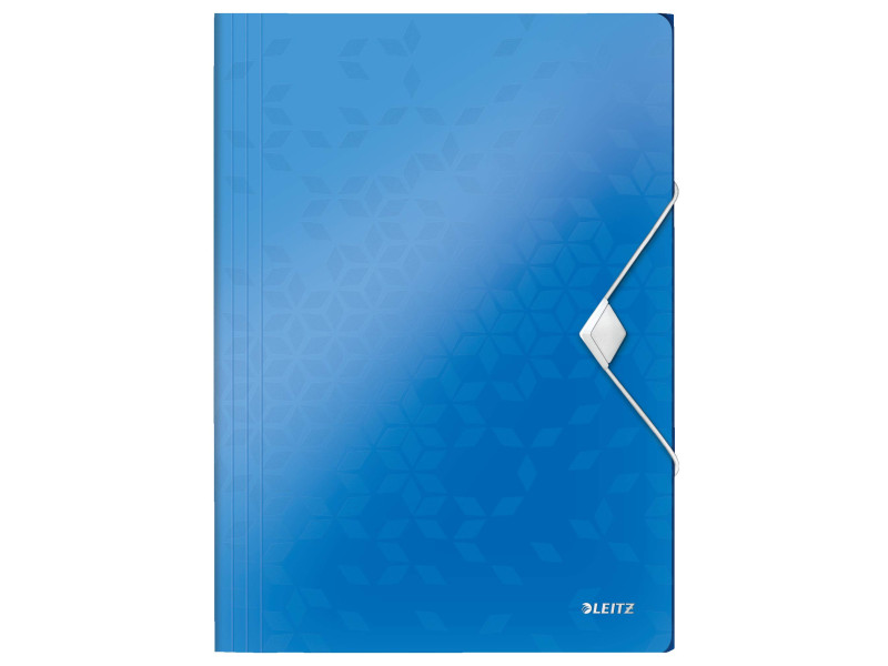 LEITZ Chemise à élastique WOW, A4, PP, bleu métallisé