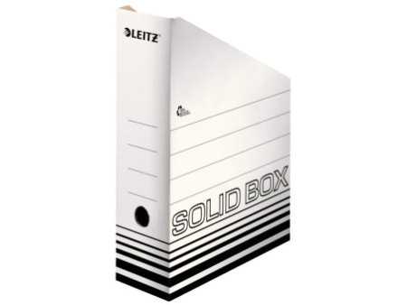 LEITZ Boîte à pan coupé pour archives Solid, A4, blanc/noir