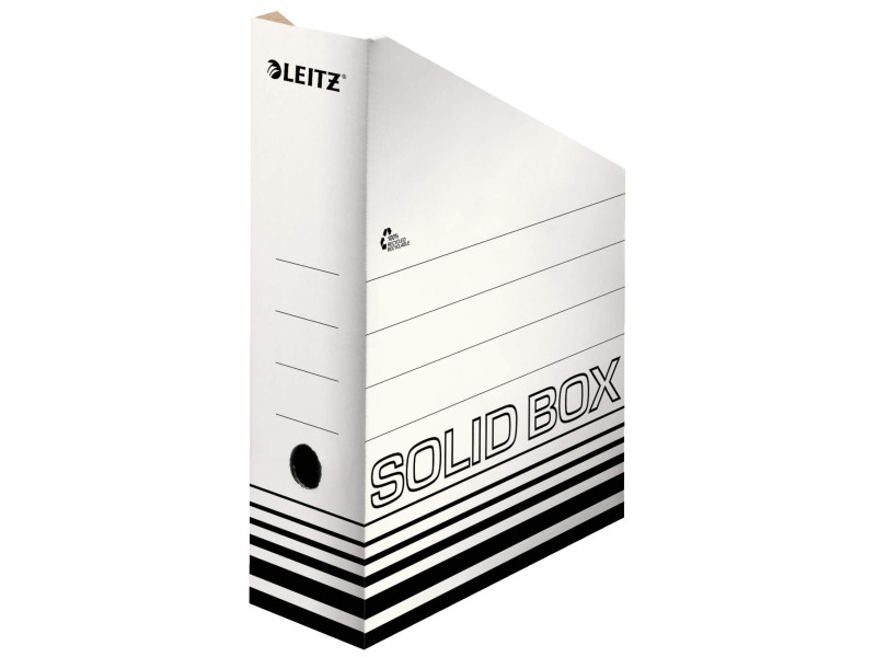 LEITZ Boîte à pan coupé pour archives Solid, A4, blanc/noir