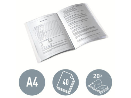LEITZ Protège-documents WOW, A4, PP, 20 pochettes, noir