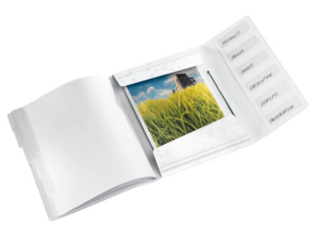 LEITZ Chemise de rangement WOW, A4, PP, blance métallisé