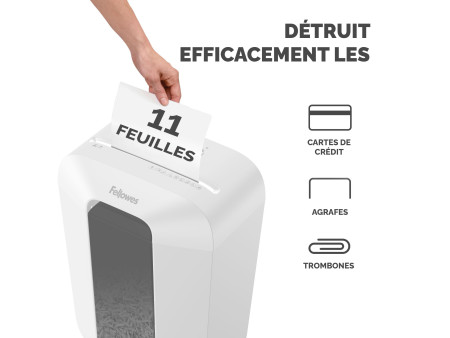 Fellowes Destructeur de documents Powershred LX70, blanc