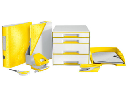 LEITZ Chemise de rangement WOW, A4, PP, jaune métallisé