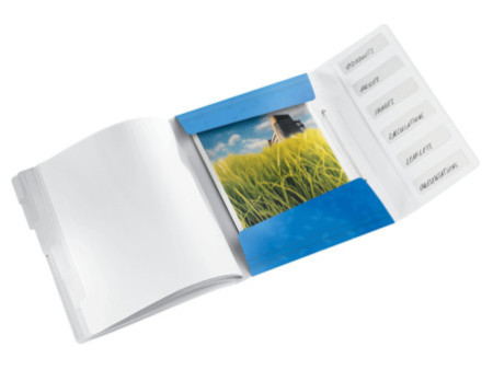 LEITZ Chemise de rangement WOW, A4, PP, bleu métallisé
