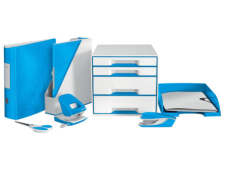 LEITZ Chemise de rangement WOW, A4, PP, bleu métallisé