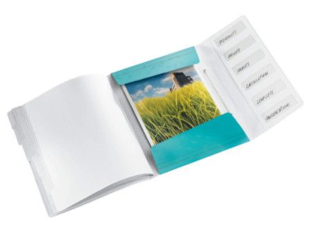 LEITZ Chemise de rangement WOW, A4, PP, bleu glacier