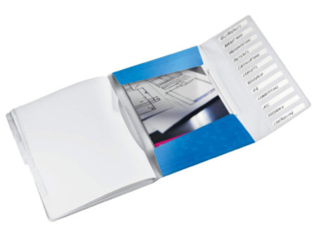 LEITZ Chemise de rangement WOW, A4, PP, bleu métallisé