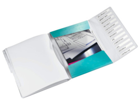 LEITZ Chemise de rangement WOW, A4, PP, bleu glacier