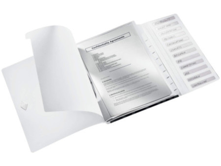 LEITZ Chemise de rangement WOW, A4, PP, noir métallisé