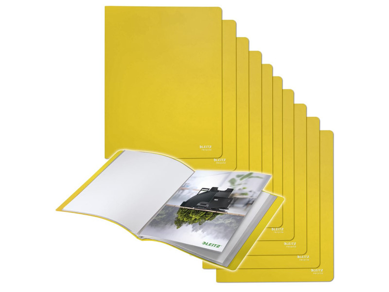 LEITZ Protège-documents Recycle, A4, PP, 20 pochettes, jaune