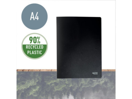 LEITZ Protège-documents Recycle, A4, PP, 20 pochettes, noir