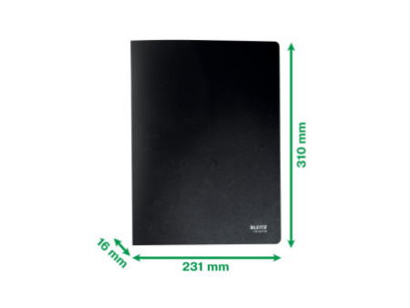 LEITZ Protège-documents Recycle, A4, PP, 40 pochettes, noir
