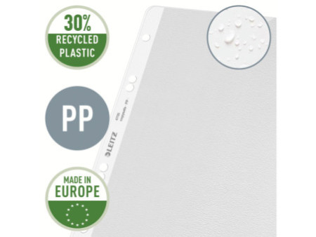 LEITZ Pochette perforée extra solide, PP, grainé, 0,13 mm