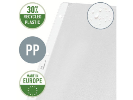 LEITZ Pochette perforée extra solide, format A4, PP, 0,13 mm