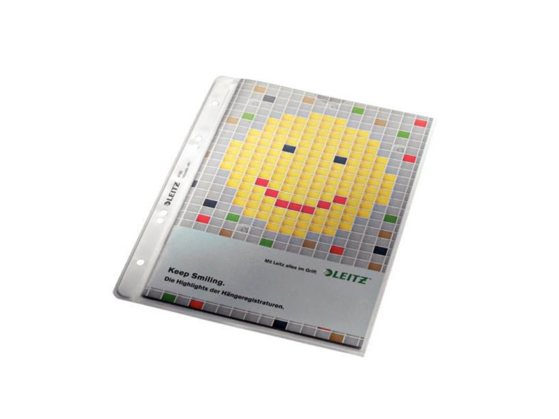 LEITZ Pochette perforée,format A5, PP, granuleux, 0,13 mm,