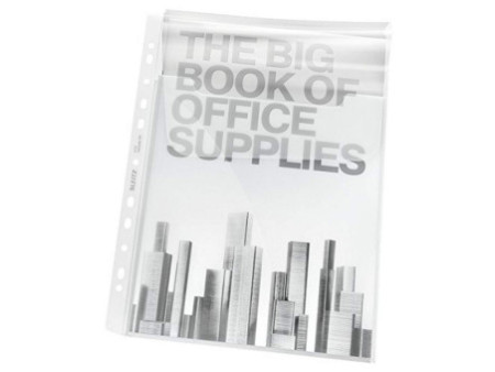 LEITZ Pochette perforée Maxi avec rabat, A4, PP, transparent