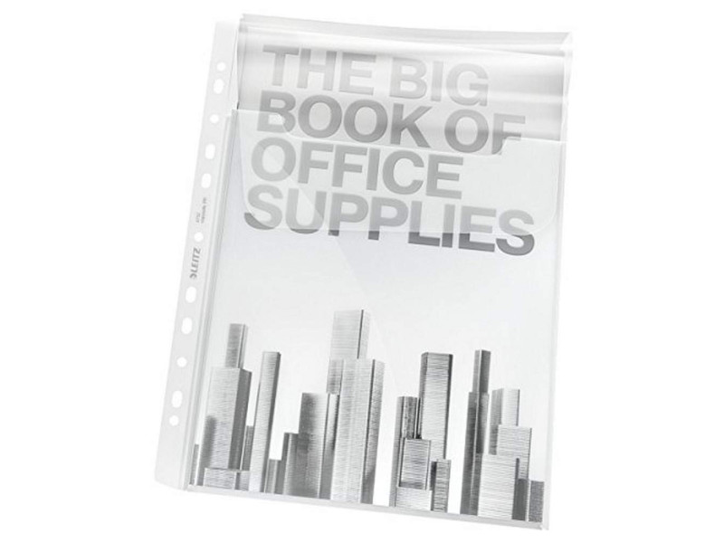 LEITZ Pochette perforée Maxi avec rabat, A4, PP, transparent