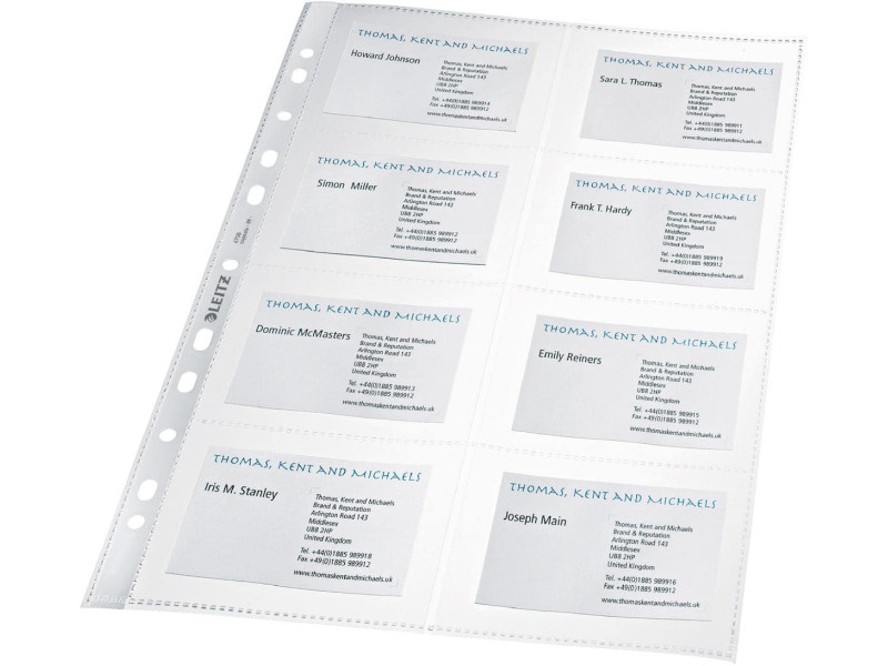 LEITZ Pochette perforée pour 16 cartes de visite, format A4