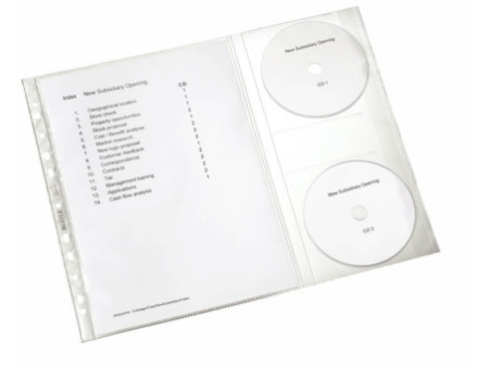 LEITZ Pochette perforée avec rabat CD, A4, PP, 0,12 mm,
