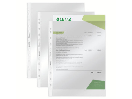LEITZ Pochette perforée, A4, PP, transparent, 0,08 mm
