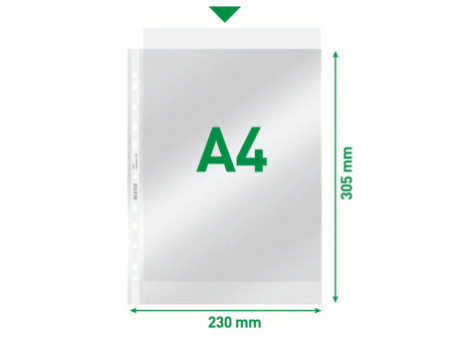 LEITZ Pochette perforée, A4, PP, transparent, 0,08 mm