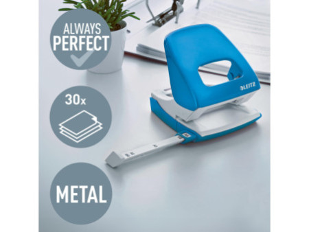 LEITZ Perforateur Nexxt 5008, en carton, bleu métallisé