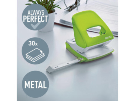 LEITZ Perforateur Nexxt 5008, en carton, vert métallisé