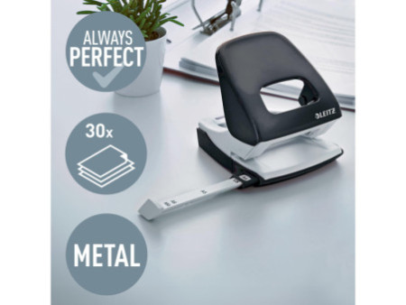LEITZ Perforateur Nexxt 5008, en carton, noir métallisé