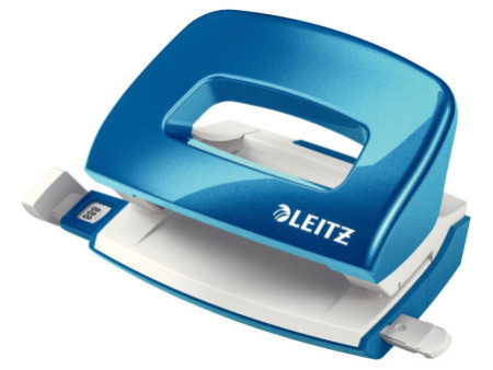 LEITZ Mini perforateur Nexxt 5060, en carton, bleu métallisé