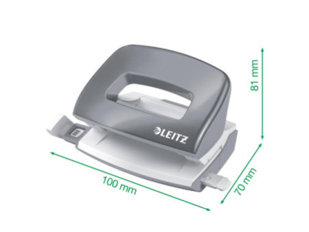 LEITZ Mini perforateur Nexxt 5060, en carton, bleu métallisé