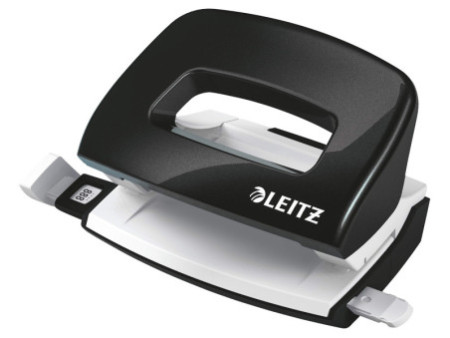 LEITZ Mini perforateur Nexxt 5060, en carton, noir métallisé
