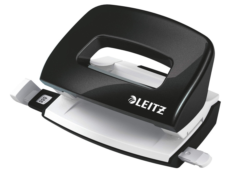 LEITZ Mini perforateur Nexxt 5060, en carton, noir métallisé