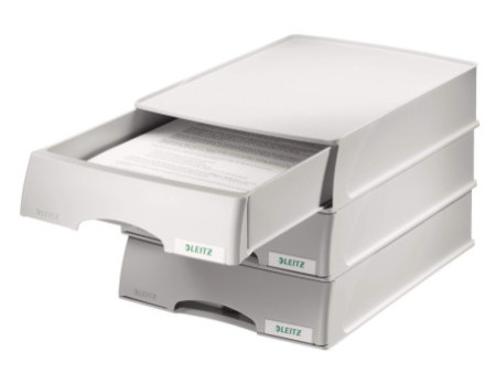 LEITZ Corbeille à courrier-tiroir Plus, format A4, gris