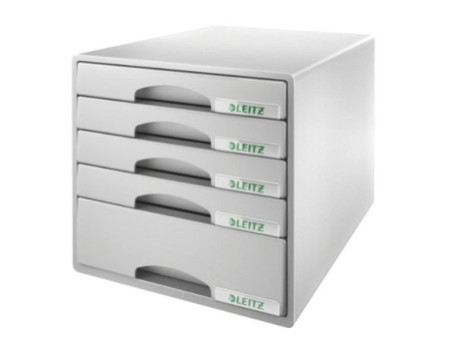 LEITZ Module de classement Plus, 5 tiroirs, gris