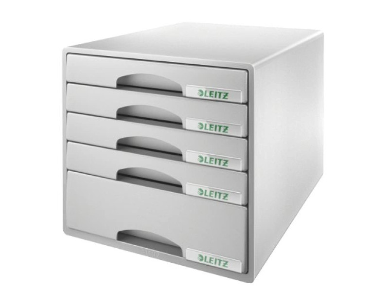 LEITZ Module de classement Plus, 5 tiroirs, gris