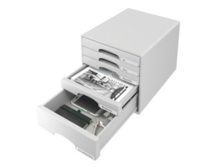 LEITZ Module de classement Plus, 5 tiroirs, gris