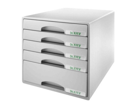 LEITZ Module de classement Plus, 5 tiroirs, gris