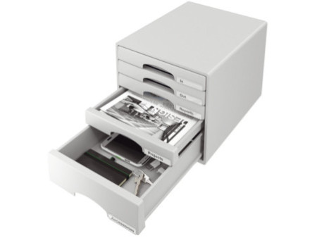 LEITZ Module de classement Plus, 5 tiroirs, gris