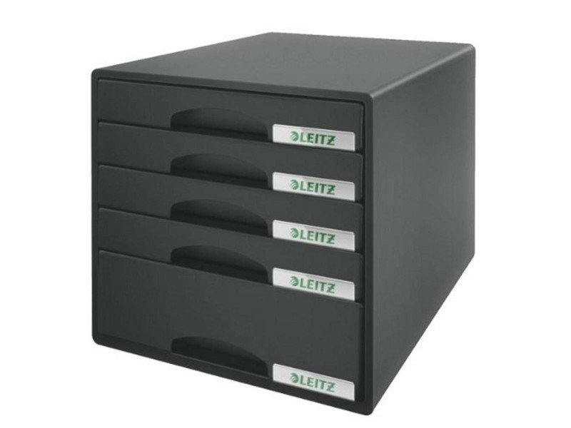 LEITZ Module de classement Plus, 5 tiroirs, noir