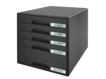 LEITZ Module de classement Plus, 5 tiroirs, noir