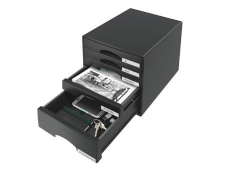 LEITZ Module de classement Plus, 5 tiroirs, noir