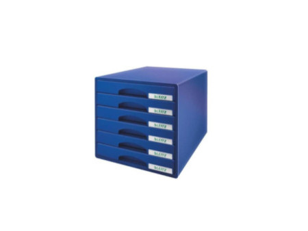 LEITZ Module de classement Plus, 6 tiroirs, bleu