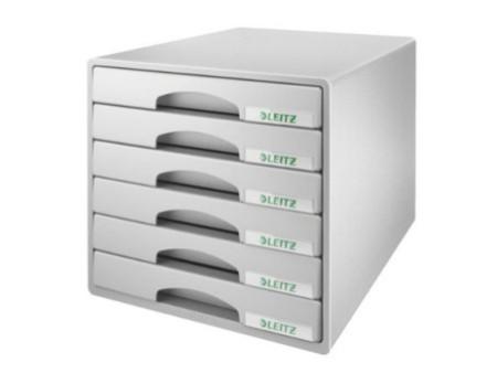 LEITZ Module de classement Plus, 6 tiroirs, gris