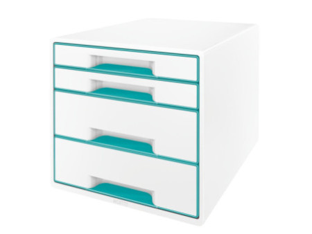 LEITZ Bloc de classement WOW CUBE, 4 tiroirs, blanc/menthe