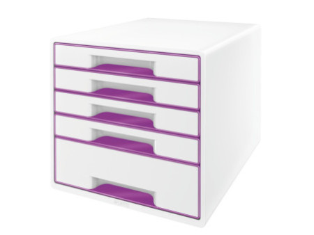 LEITZ bloc de classement WOW CUBE, 5 tiroirs, blanc perle /