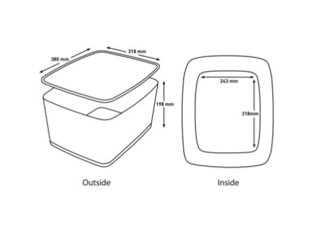 LEITZ Boîte de rangement My Box, 18 litres, blanc / gris