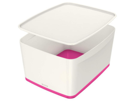 LEITZ Boîte de rangement My Box, 18 litres, blanc / rose