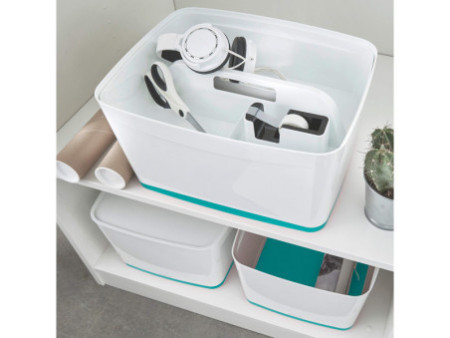 LEITZ Boîte de rangement My Box, 18 litres, blanc / bleu