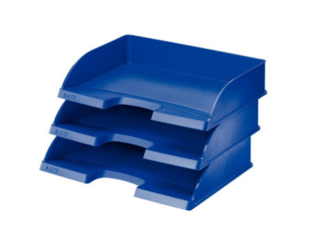 LEITZ Corbeille à courrier Plus Standard, A4 paysage, bleu