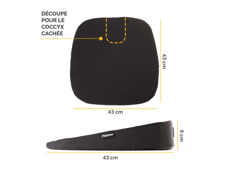 Fellowes Coussin d'assise en biseau Breyta, noir